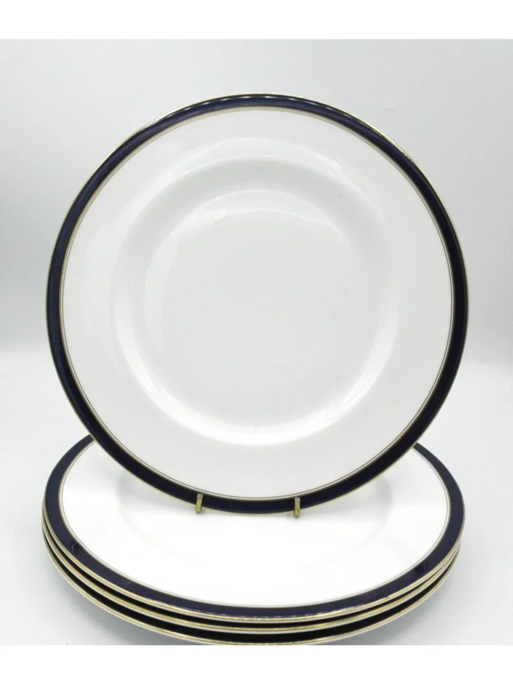 York Blue by Block Dinner Plates 10 5/8 inches Set of 4 Pattern BLOYOB